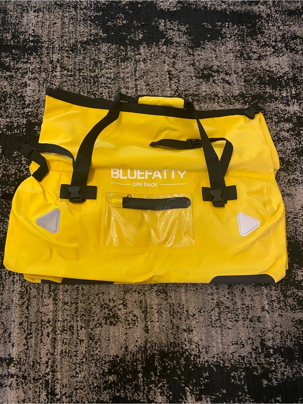 BlueFatty Yellow Dry Pack Duffel with Black Straps